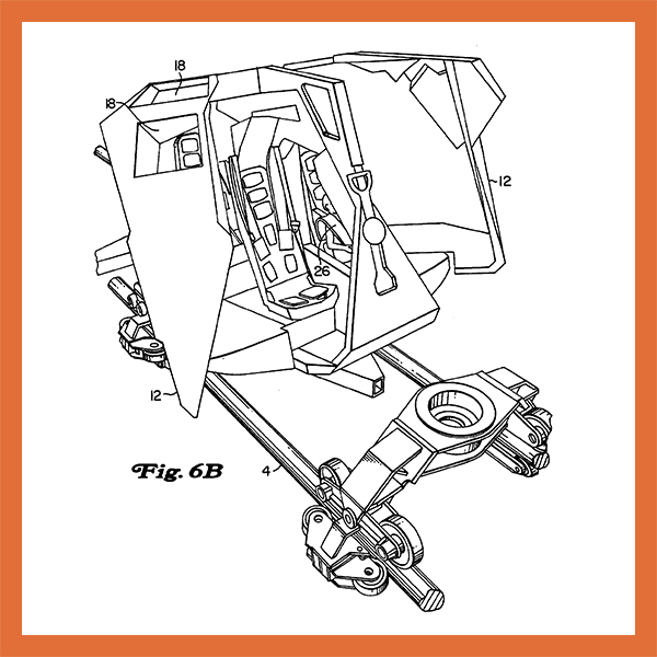 Patent diagram — rotating-cabin enclosed coaster